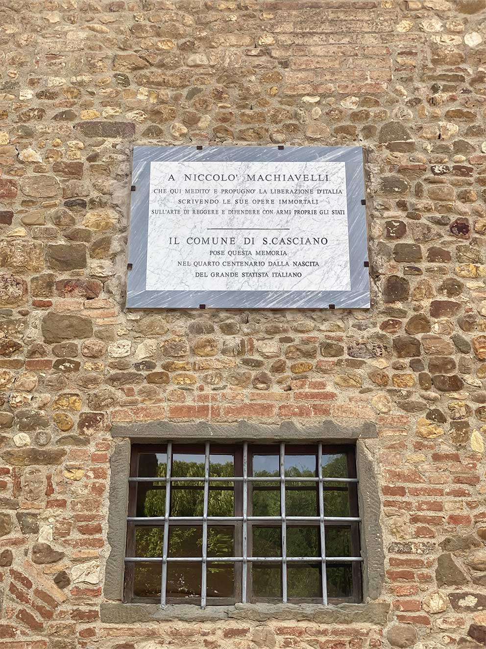 The front of Machiavelli's House in Tuscany Italy