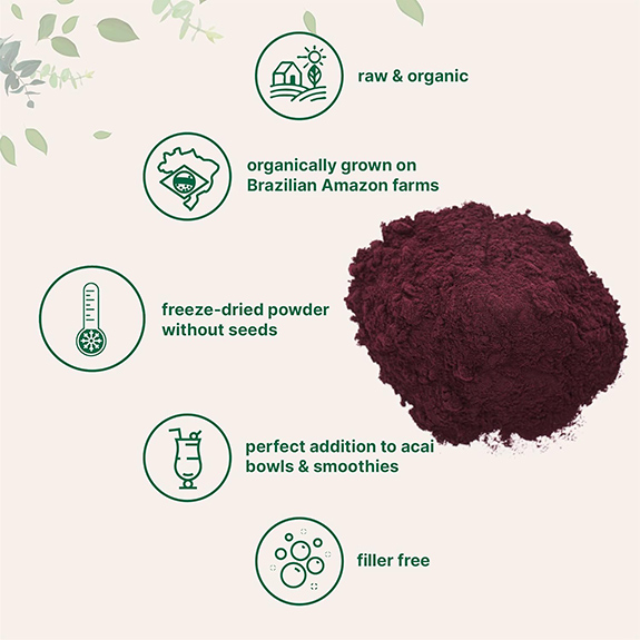 Features of Micro Ingredient's Organic Freeze-Dried Acai Powder
